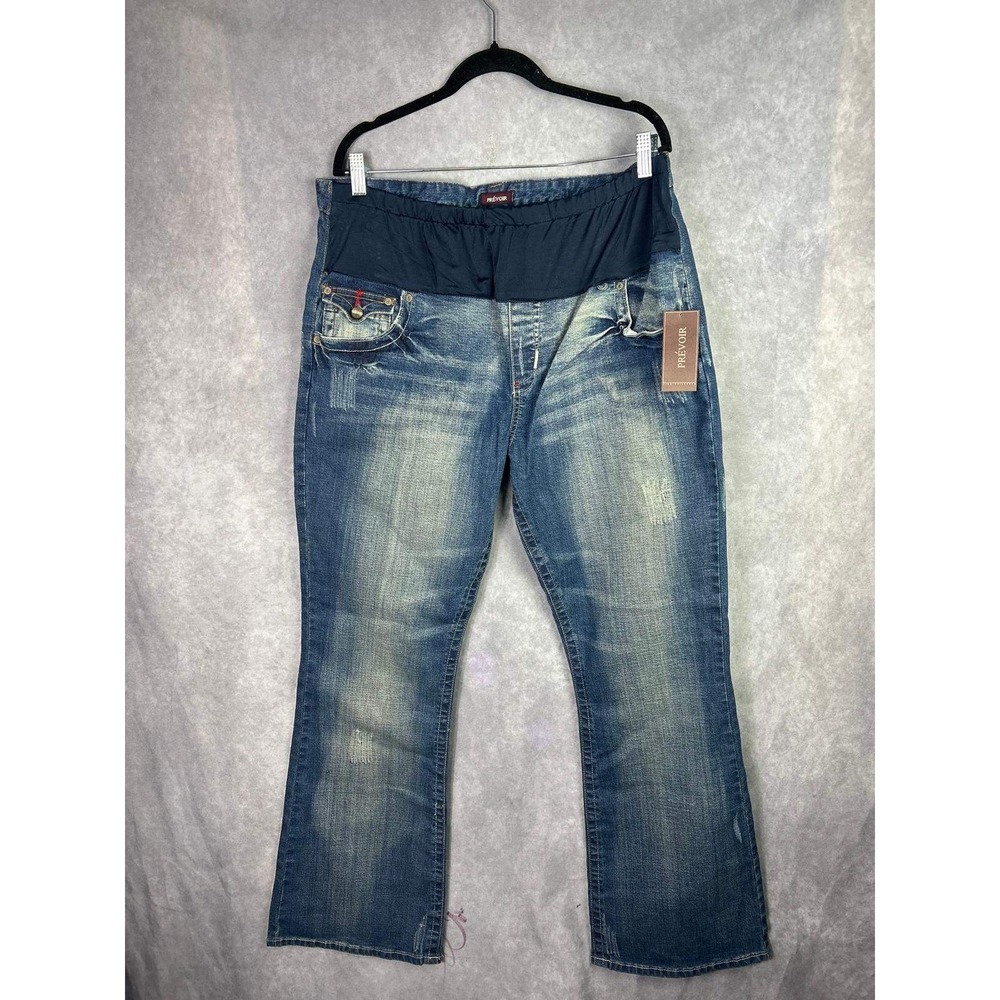 PREVOIR Maternity Jeans Bootcut Flare Denim‎ Distressed Size 16 RN 94587